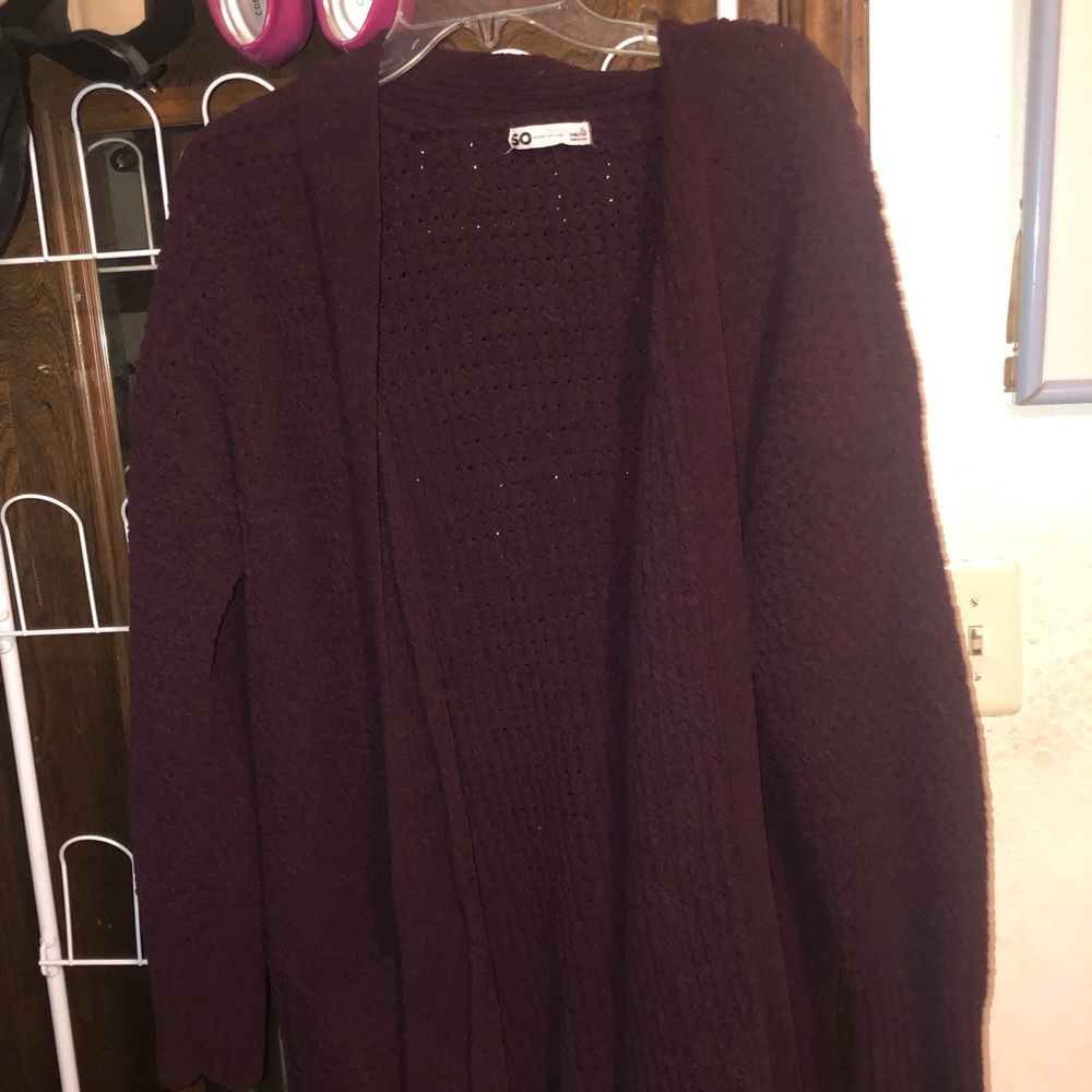 Purple cardigan